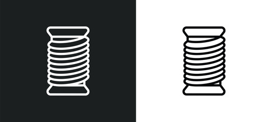 thread icon isolated in white and black colors. thread outline vector icon from sew collection for web, mobile apps and ui.