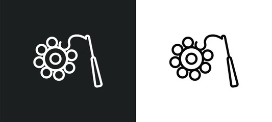 crochet icon isolated in white and black colors. crochet outline vector icon from sew collection for web, mobile apps and ui. - obrazy, fototapety, plakaty
