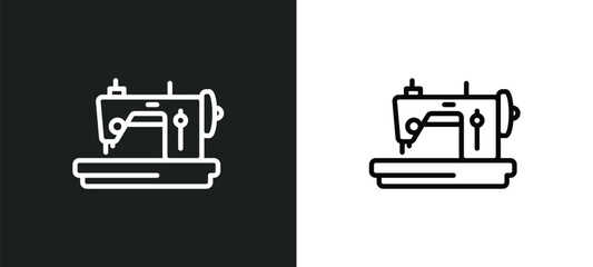 sewing hine icon isolated in white and black colors. sewing hine outline vector icon from sew collection for web, mobile apps and ui.