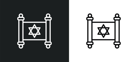 judaism icon isolated in white and black colors. judaism outline vector icon from religion collection for web, mobile apps and ui.