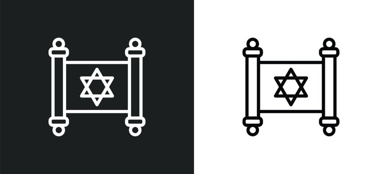 judaism icon isolated in white and black colors. judaism outline vector icon from religion collection for web, mobile apps and ui.