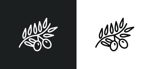 Fototapeta na wymiar olive branch icon isolated in white and black colors. olive branch outline vector icon from religion collection for web, mobile apps and ui.