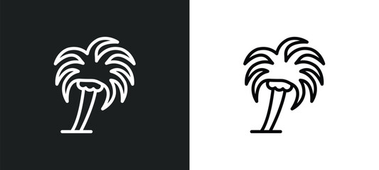 palm tree with date icon isolated in white and black colors. palm tree with date outline vector icon from religion collection for web, mobile apps and ui.