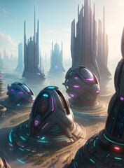 Futuristic city of the future. Ai generated