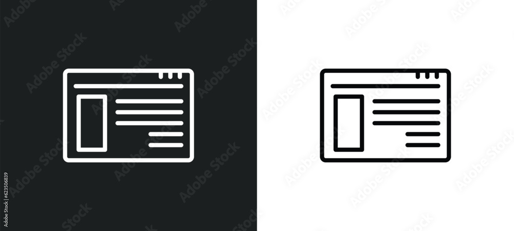 Poster ux de icon isolated in white and black colors. ux de outline vector icon from programming collection