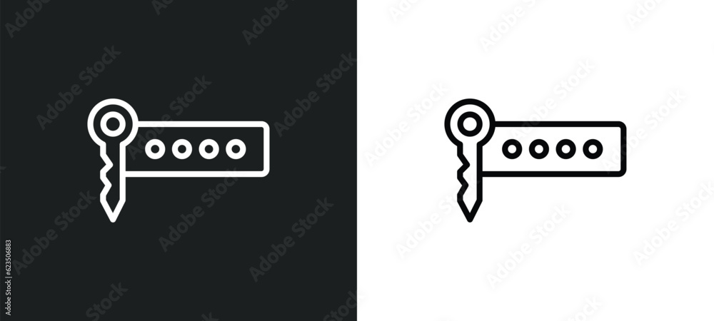 Poster seo keywords icon isolated in white and black colors. seo keywords outline vector icon from programm