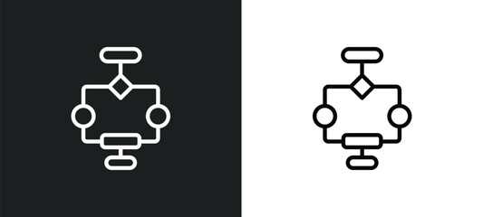 aorithm icon isolated in white and black colors. aorithm outline vector icon from seo collection for web, mobile apps and ui.