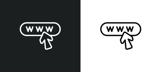 web domain icon isolated in white and black colors. web domain outline vector icon from programming collection for web, mobile apps and ui. - obrazy, fototapety, plakaty