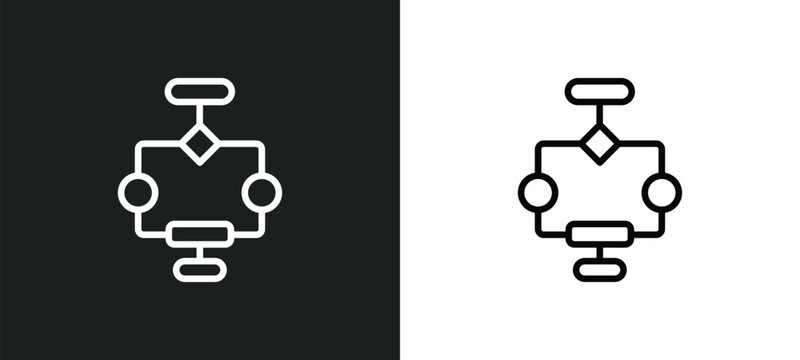 aorithm icon isolated in white and black colors. aorithm outline vector icon from seo collection for web, mobile apps and ui.