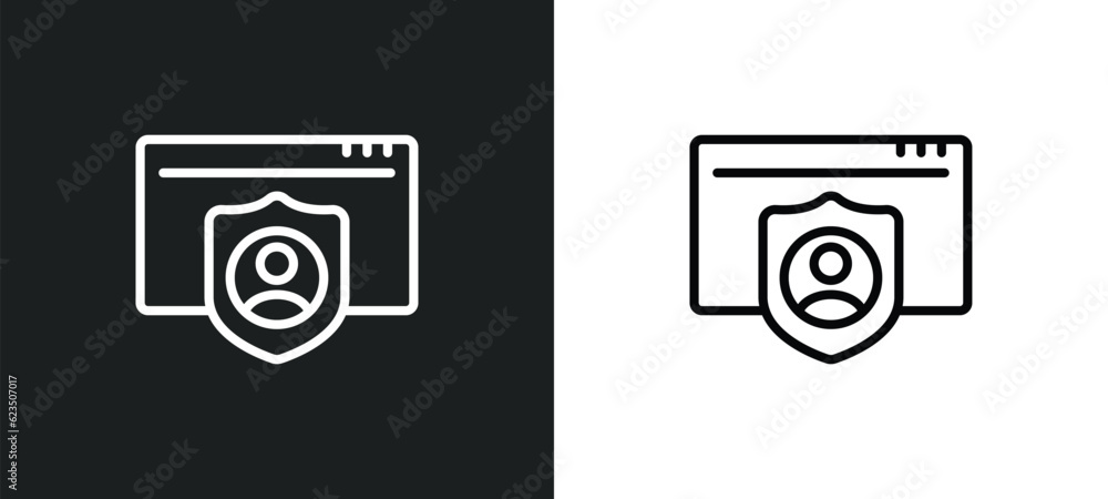 Aufkleber authorize icon isolated in white and black colors. authorize outline vector icon from programming co