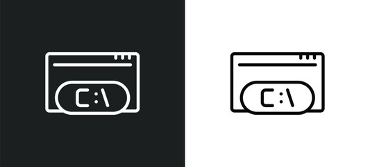 command icon isolated in white and black colors. command outline vector icon from programming collection for web, mobile apps and ui.