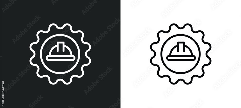 Poster mechanical engineer icon isolated in white and black colors. mechanical engineer outline vector icon