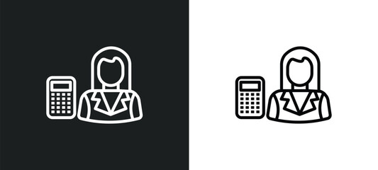 mathematician icon isolated in white and black colors. mathematician outline vector icon from professions collection for web, mobile apps and ui.