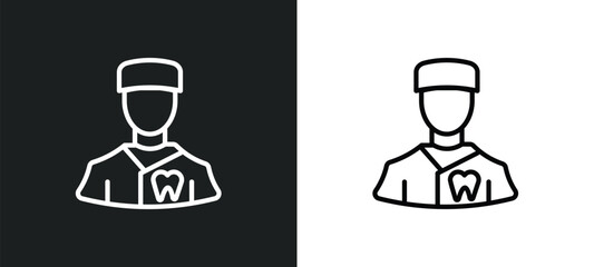 orthodontist icon isolated in white and black colors. orthodontist outline vector icon from professions collection for web, mobile apps and ui.