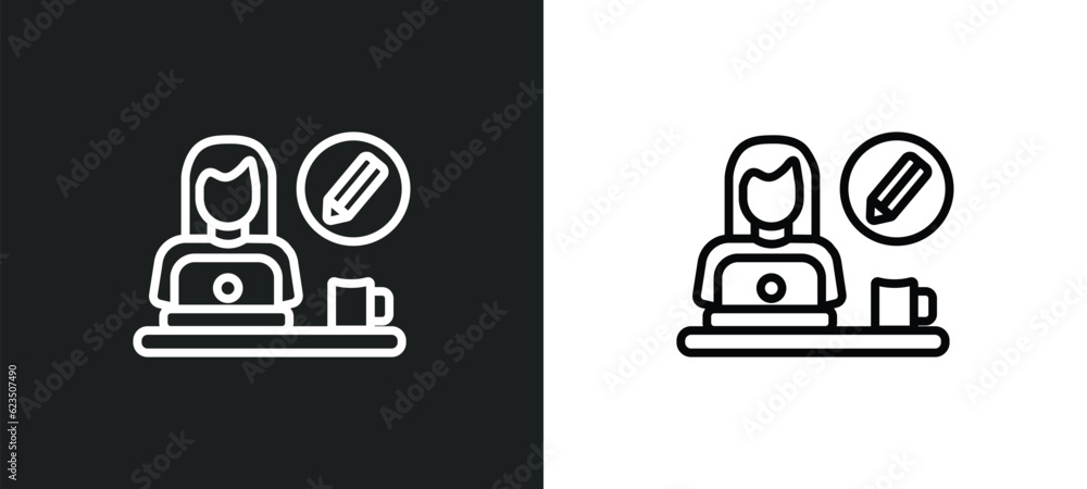 Poster graphic de icon isolated in white and black colors. graphic de outline vector icon from professions 