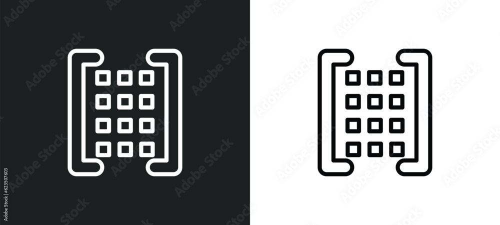 Poster matrix icon isolated in white and black colors. matrix outline vector icon from people collection fo