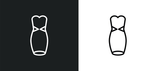 women dress icon isolated in white and black colors. women dress outline vector icon from people collection for web, mobile apps and ui.