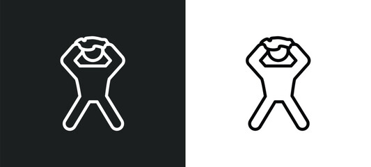 pulling hair icon isolated in white and black colors. pulling hair outline vector icon from people collection for web, mobile apps and ui.