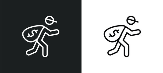 steal icon isolated in white and black colors. steal outline vector icon from people collection for web, mobile apps and ui.