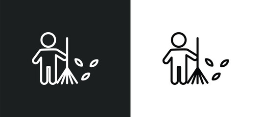 landkeeper icon isolated in white and black colors. landkeeper outline vector icon from people collection for web, mobile apps and ui.