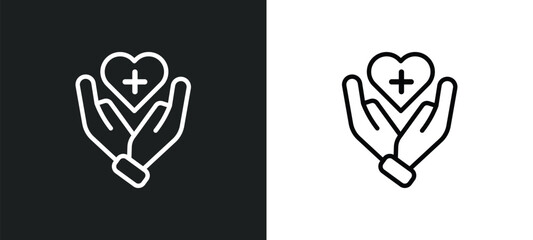 healthcare and medical icon isolated in white and black colors. healthcare and medical outline vector icon from people collection for web, mobile apps ui.
