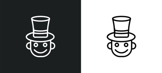 magician boy icon isolated in white and black colors. magician boy outline vector icon from people collection for web, mobile apps and ui.