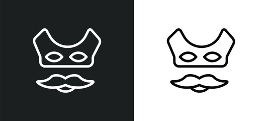 devil mask icon isolated in white and black colors. devil mask outline vector icon from people collection for web, mobile apps and ui.