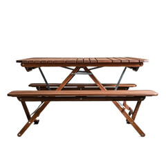 Garden folding picnic bench isolated on transparent background. Generative AI