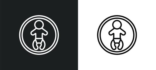baby zone icon isolated in white and black colors. baby zone outline vector icon from people collection for web, mobile apps and ui.