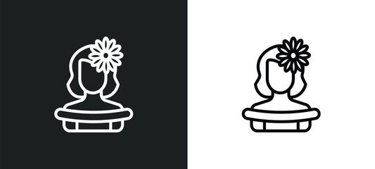 mexican woman icon isolated in white and black colors. mexican woman outline vector icon from people collection for web, mobile apps and ui.