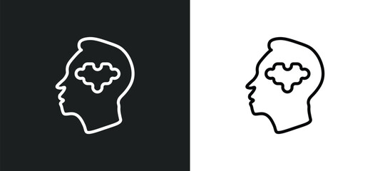psychology icon isolated in white and black colors. psychology outline vector icon from people collection for web, mobile apps and ui.