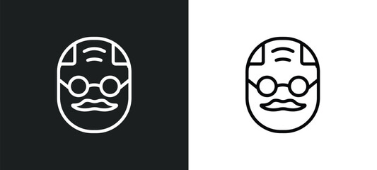 elder icon isolated in white and black colors. elder outline vector icon from people collection for web, mobile apps and ui.
