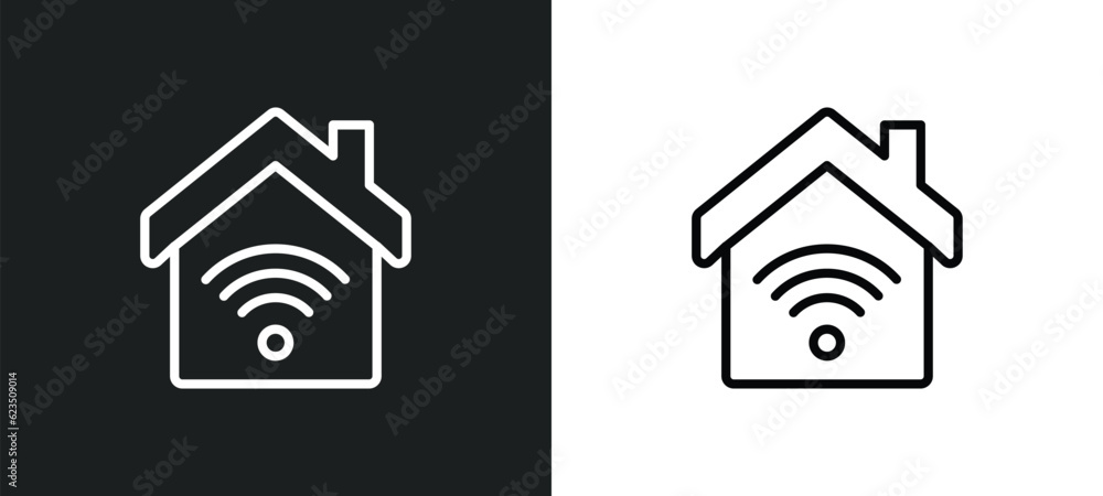 Aufkleber smarthome icon isolated in white and black colors. smarthome outline vector icon from other collecti