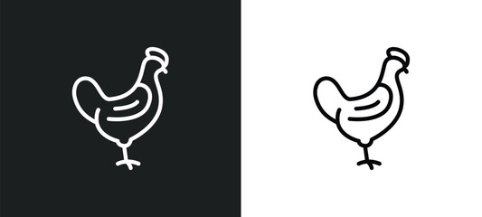 chichen hen icon isolated in white and black colors. chichen hen outline vector icon from other collection for web, mobile apps and ui.