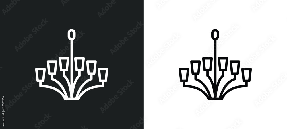 Poster chandeliers icon isolated in white and black colors. chandeliers outline vector icon from other coll