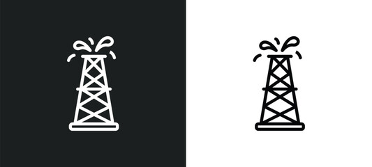 Fototapeta premium oil tower icon isolated in white and black colors. oil tower outline vector icon from other collection for web, mobile apps and ui.