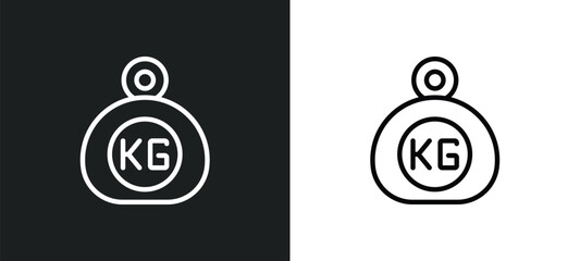 kilograms icon isolated in white and black colors. kilograms outline vector icon from other collection for web, mobile apps and ui.