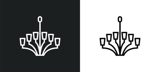 chandeliers icon isolated in white and black colors. chandeliers outline vector icon from other collection for web, mobile apps and ui.