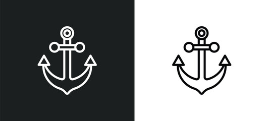 big anchor icon isolated in white and black colors. big anchor outline vector icon from nautical collection for web, mobile apps and ui.