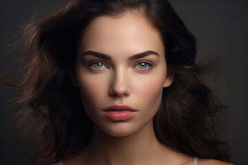 Fototapeta premium Beauty portrait of female face with natural skin