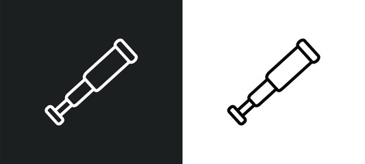 nautical monocular icon isolated in white and black colors. nautical monocular outline vector icon from nautical collection for web, mobile apps and ui.