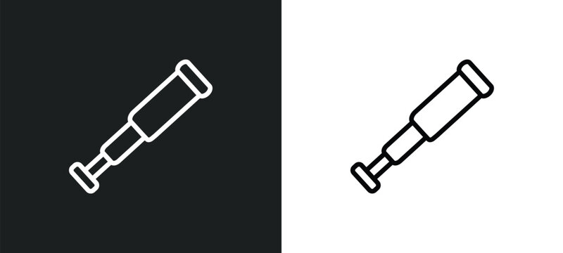 nautical monocular icon isolated in white and black colors. nautical monocular outline vector icon from nautical collection for web, mobile apps and ui.