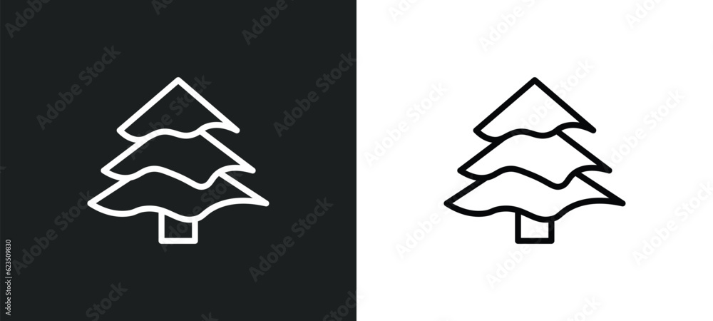 Poster balsam fir tree icon isolated in white and black colors. balsam fir tree outline vector icon from na
