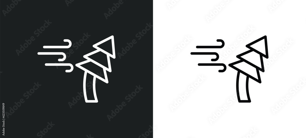 Poster windstorm icon isolated in white and black colors. windstorm outline vector icon from nature collect