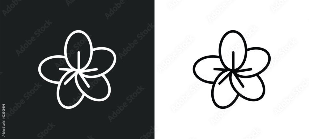 Poster sakura icon isolated in white and black colors. sakura outline vector icon from nature collection fo