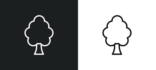 american elm tree icon isolated in white and black colors. american elm tree outline vector icon from nature collection for web, mobile apps and ui.