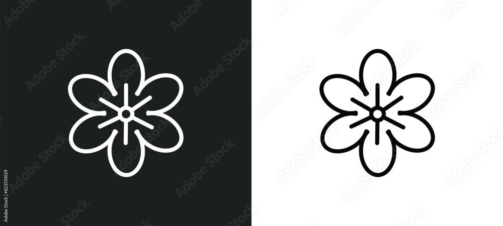 Poster geranium icon isolated in white and black colors. geranium outline vector icon from nature collectio