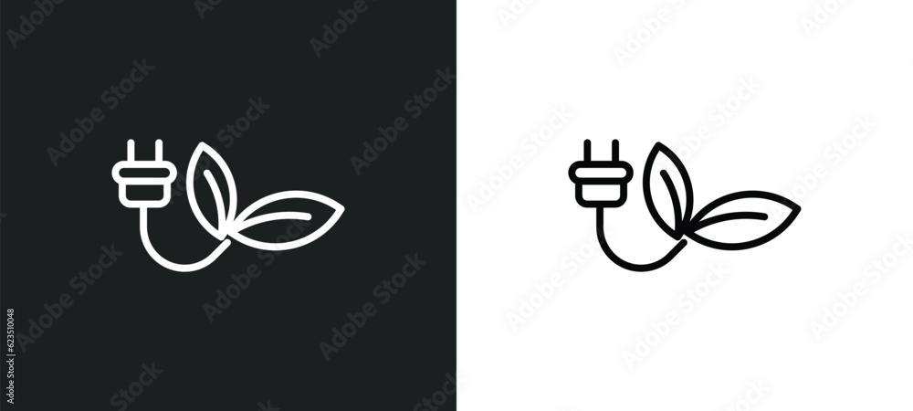 Poster eco socket icon isolated in white and black colors. eco socket outline vector icon from nature colle