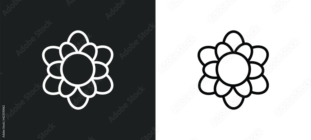 Poster magnolia icon isolated in white and black colors. magnolia outline vector icon from nature collectio