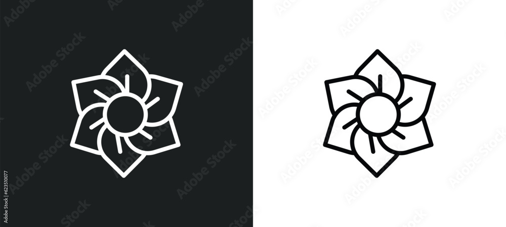 Poster daffodil icon isolated in white and black colors. daffodil outline vector icon from nature collectio